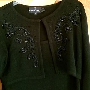 Black knit beaded dress